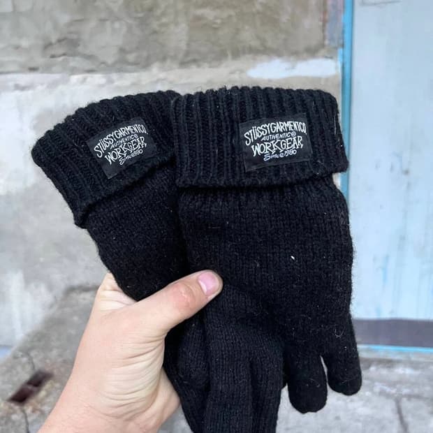  90s 스투시 가먼트코 오센틱 워크기어 니트 장갑