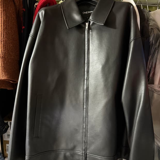 도프제이슨 오버핏 비건레더 싱글 자켓 L
