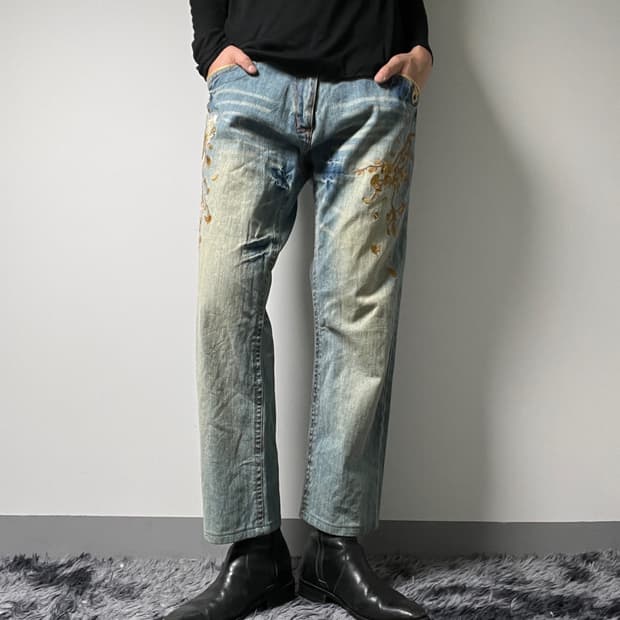seku 빈티지 오리엔탈 워싱 데님 팬츠 XL