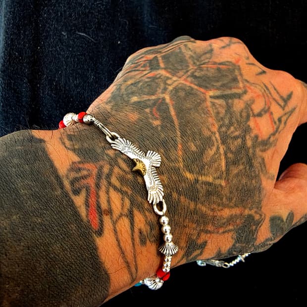 3Cross silver free egle Navaho bracelet