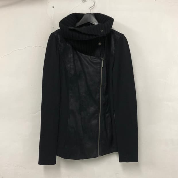 Armani High Neck Asymmetrical Zip Up