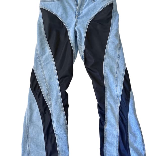 뮈글러 h&m 스파이럴 데님 팬츠 46사이즈