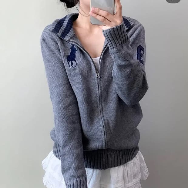 폴로 랄프로렌 빅포니 니트 집업 xl