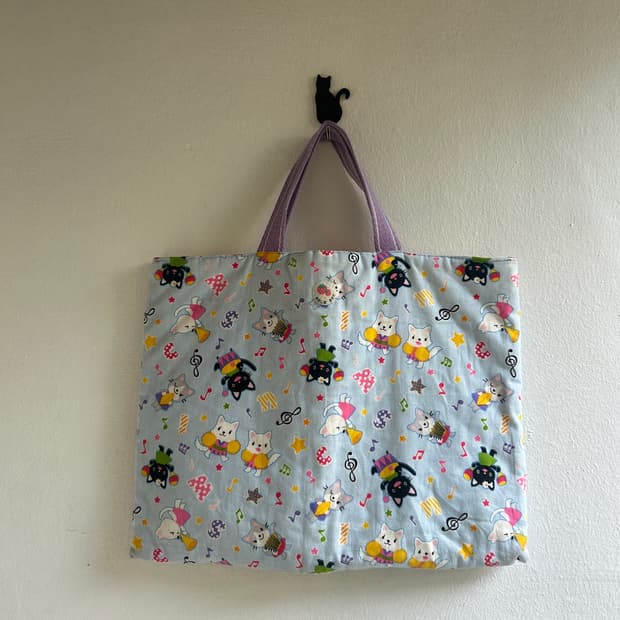 음표 고양이 손가방 