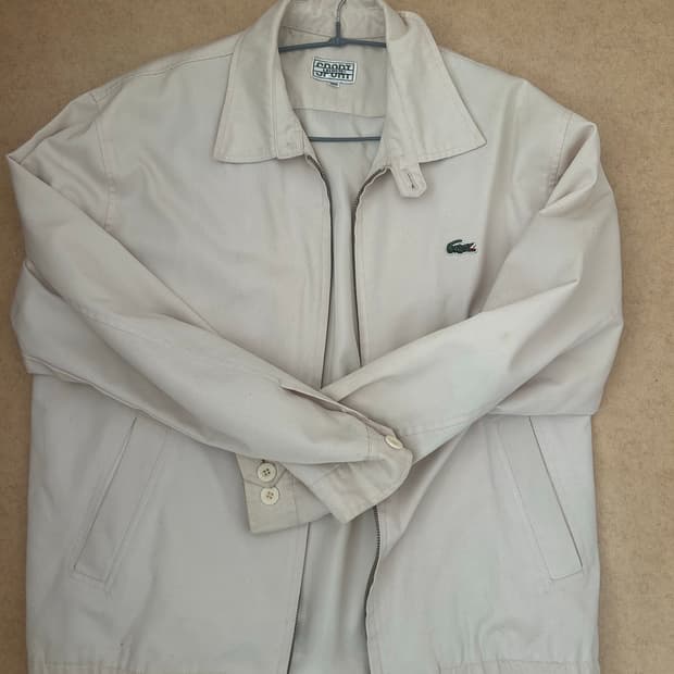 라코스테 스웨이드 아이보리 헤링턴 자켓 (희귀 매물)