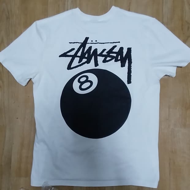 스투시 8볼 피그먼트 반팔 화이트 M