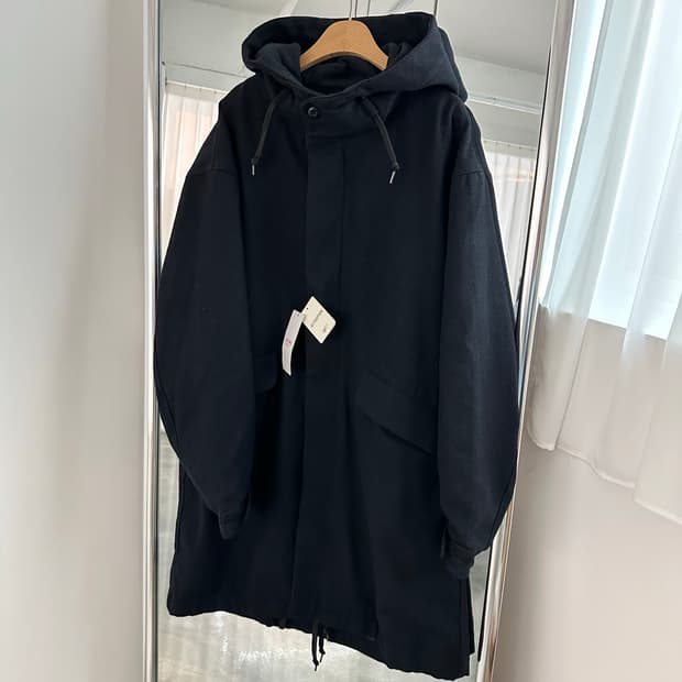 BeAMS 빔즈 울 모즈 코트 M-51 M-65 후드 다크 네이비 m