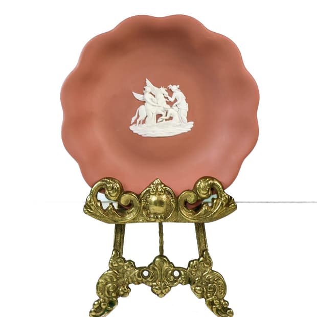 [영국앤틱] 웨지우드 제스퍼웨어 테라코타 물결 핀디쉬_(대)