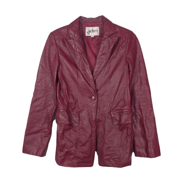 빈티지 우피 리얼 레더 테일러드 블레이저 55