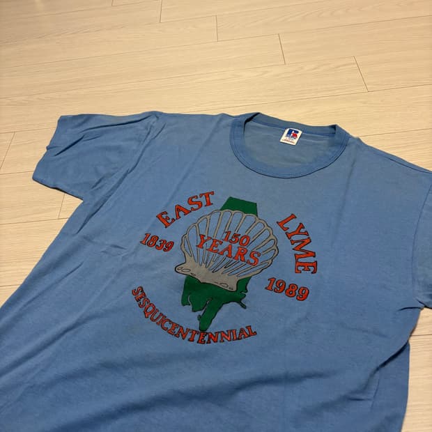 빈티지 러셀 프린팅 티셔츠 100