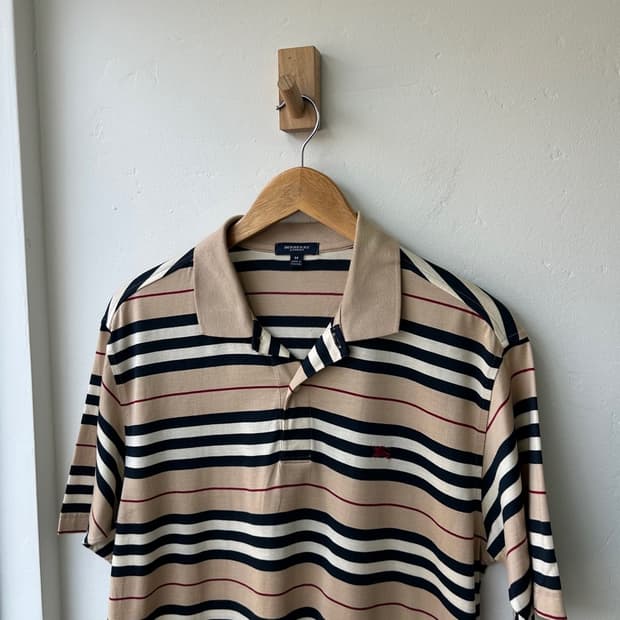 16666 - 버버리 스트라이프 반팔 카라티