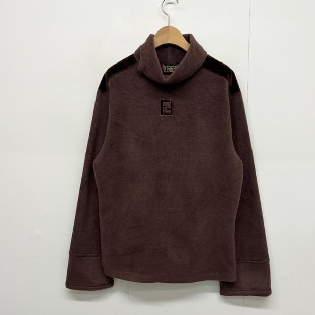 빈티지 펜디 FF 로고 브라운 폴라 플리스