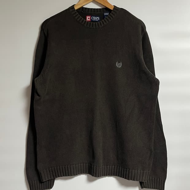 참스 CHAPS 참스 브라운 꽈배기 니트 스웨터 L