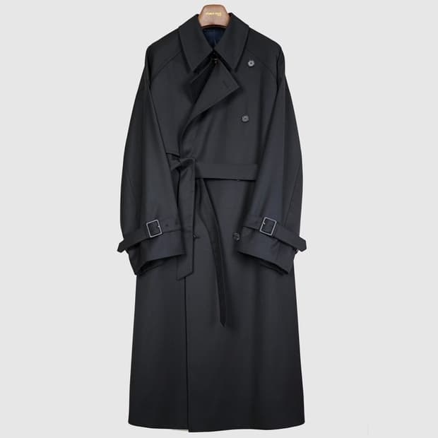 포커페이스 21 F/W 모피어스 트렌치 코트 블랙 46사이즈