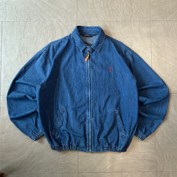 90s 90년대 미국 생산 폴로 데님 스윙톱 자켓