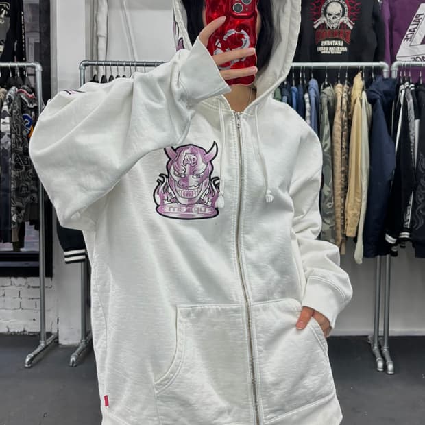 슈프림 22ss 데몬 스웻 후드집업