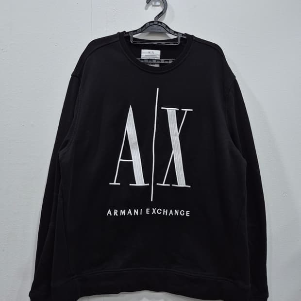 정품 아르마니 익스체인지 블랙 맨투맨 티셔츠 남성 105사이즈