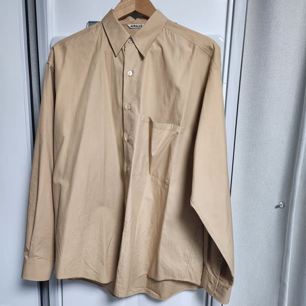 오라리 워시드 핀스 트윌 셔츠 5사이즈