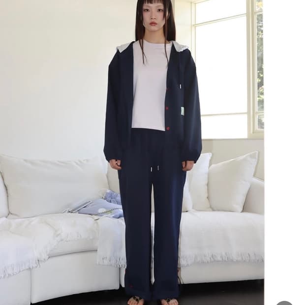 온스카 시어서커 팬츠 네이비