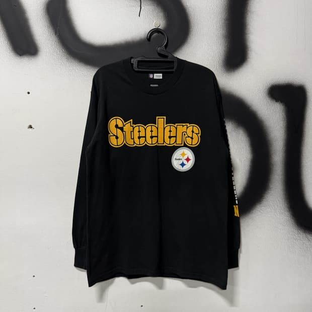 NFL 팀 피츠버그 스틸러스 입체 패치, 프린팅 롱슬리브 티셔츠