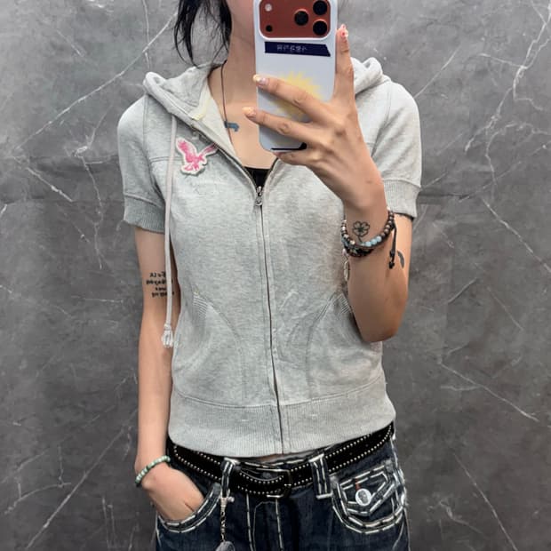 American eagle outfitters 반팔 후드집업 s35