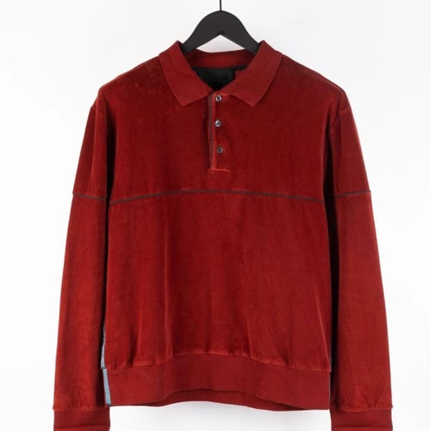 Prada 벨벳 폴로 롱슬리브