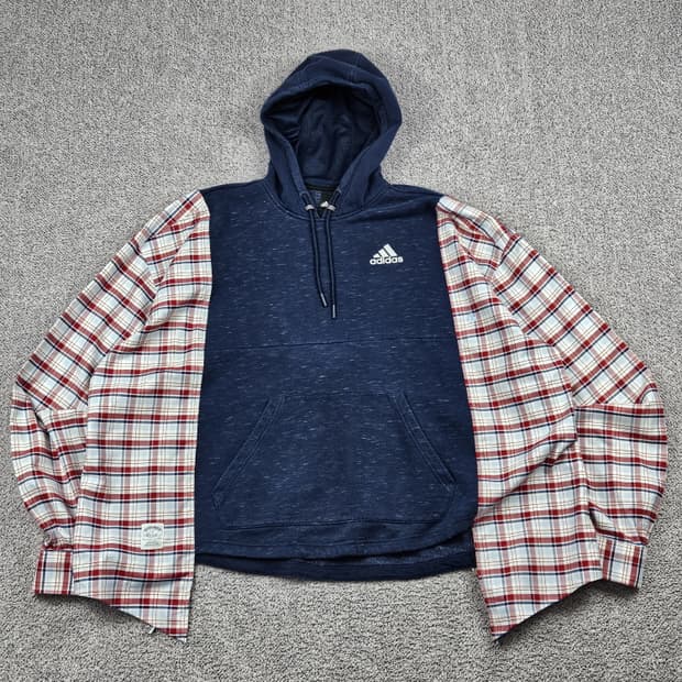 레이어컷 믹스드 아디다스X브룩스 커스텀 후디 (상세설명참조)/ 10224