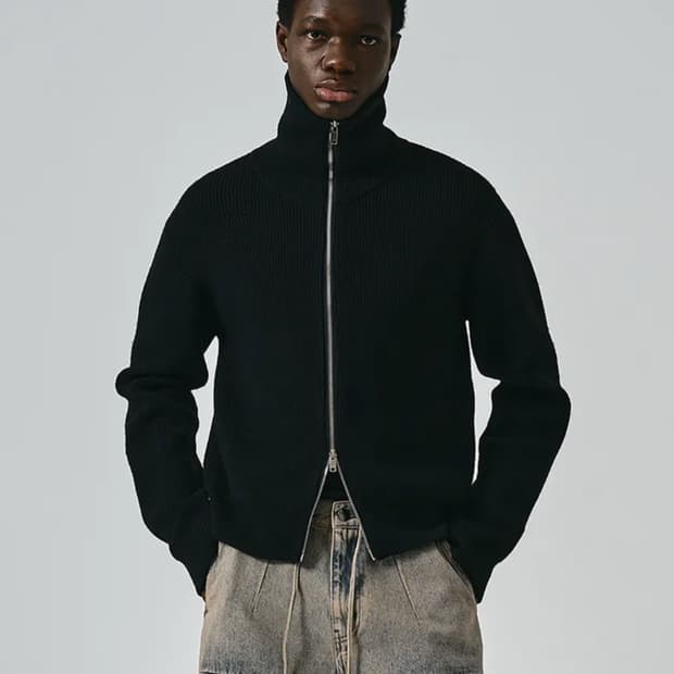 노이어 하이넥 집업 니트 48 (새상품)