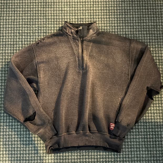 90s made in usa 러셀 하프집업 스웻셔츠