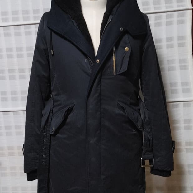 (한섬) 타임옴므 검정 내피탈부착 패딩 점퍼 95