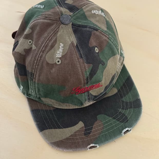 슈프림 25fw 6패널 우드랜드 카모 캡