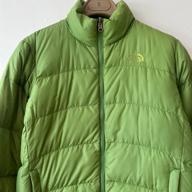 노스페이스 여성 연두 다운패딩점퍼 경량패딩