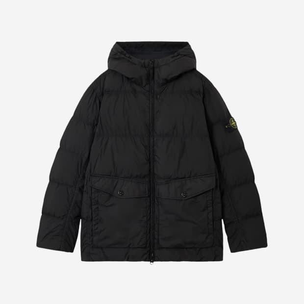 25FW 스톤아일랜드 크링클랩스 후드 블랙 XL 패딩 새제품