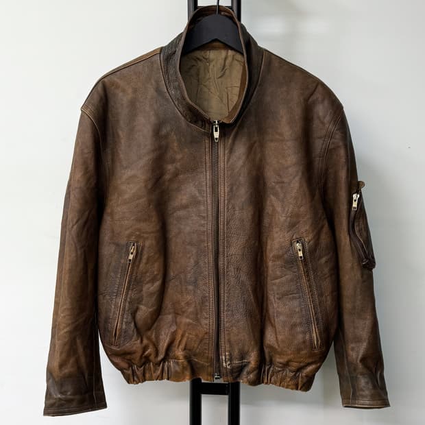 Beaux 90’s 카우 레더 MA-1 자켓