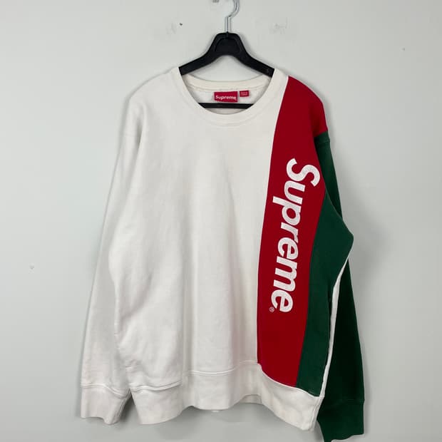 슈프림 패널 로고 크루넥 맨투맨 스웻셔츠 L <543>