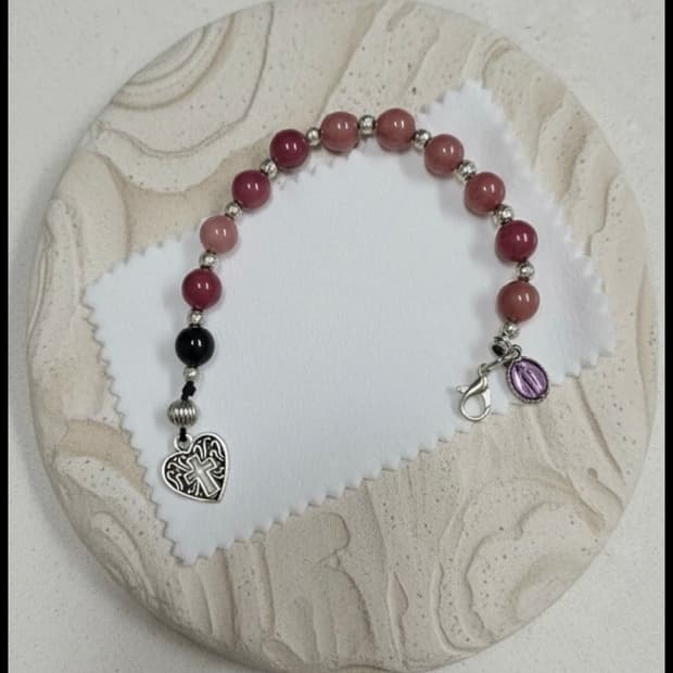 ✨핸드메이드 묵주 키링 (8mm 천연 원석 )