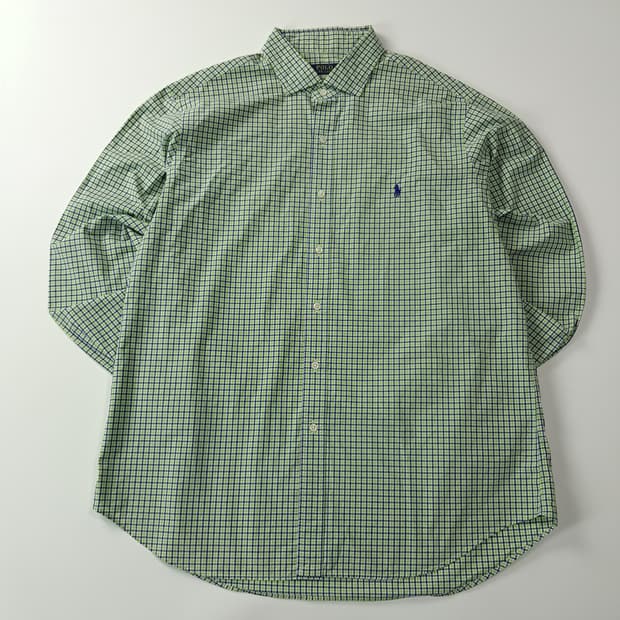 CA487 XL 폴로 00s 그린네이비 마이크로체크 셔츠 남방