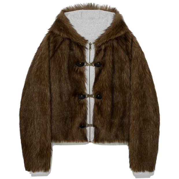글로니 MOOR REVERSIBLE FUR JACKET (BROWN)