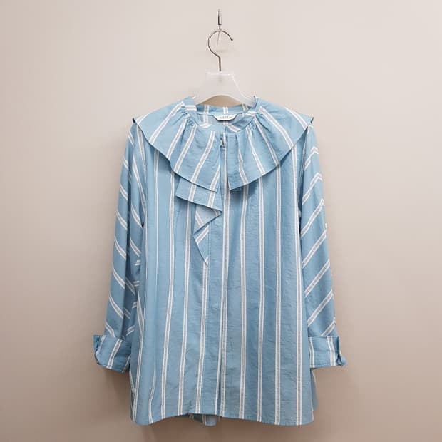 한섬 래트바이티 2021 프릴 카라 코튼 블라우스 82-94-160사이즈