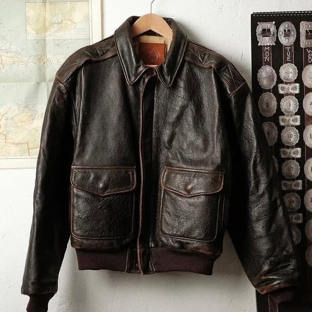 골든베어 90s A-2 레더 자켓