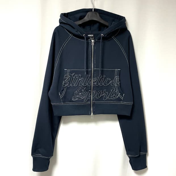 (미사용) HDEX 에이치덱스 여성 스티치 크롭 후드집업 L _ 네이비