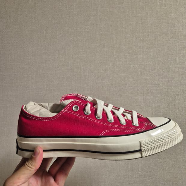 [새상품/260] 컨버스 척 70 로우 빈티지 캔버스 에나멜 레드