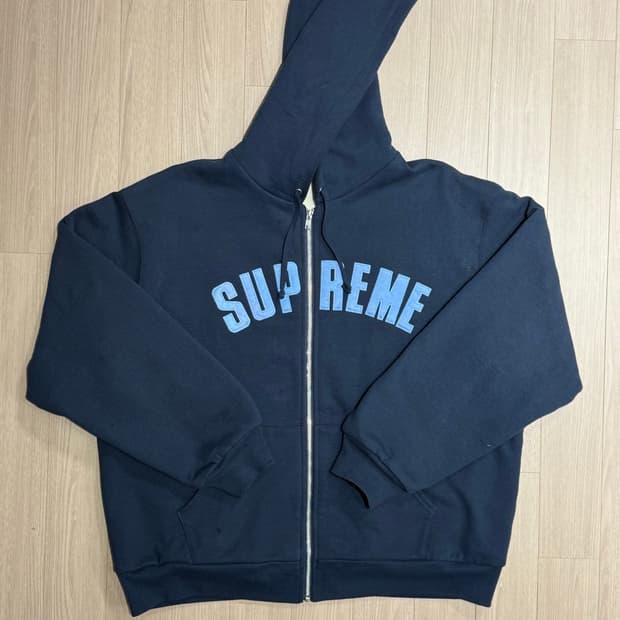 [L] 슈프림 아크 써멀 라인드 집업 후드 스웨트셔츠 네이비 - 25FW