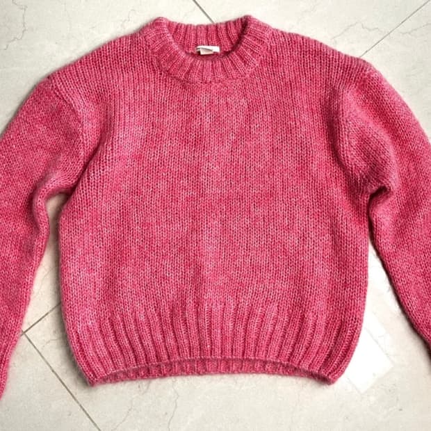 H&M 모헤어 핑크 니트m