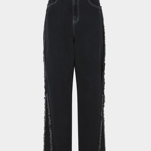 키시닝 데님 라인 포인트 와이드팬츠