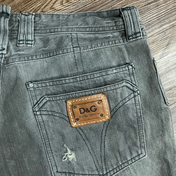 돌체앤가바나 D&G 디스트레스드 스톤 워시드 팬츠