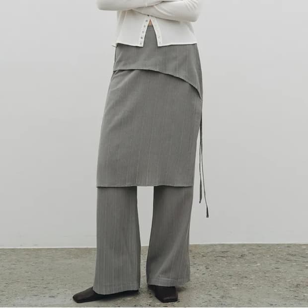 니브 레이어드 팬츠 바지 Tiered Layered Skirt Wrap 