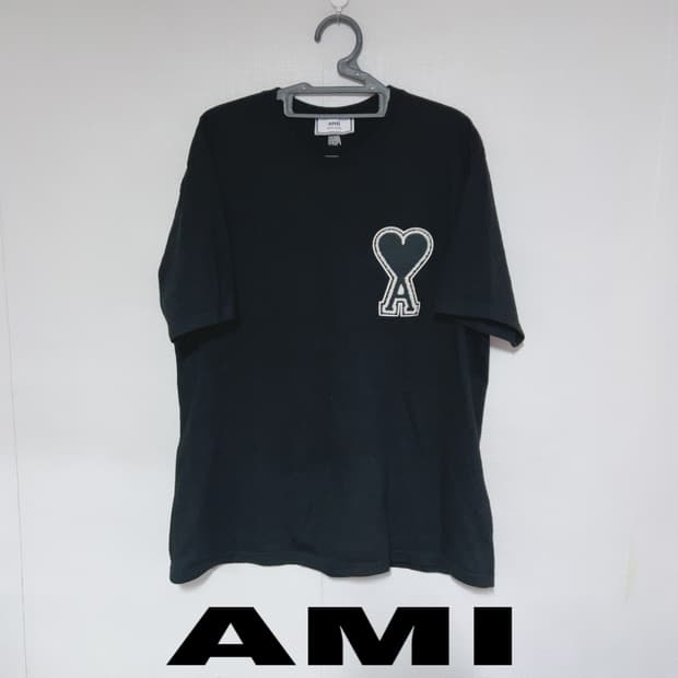 아미 블랙 빅로고 여름 공용 반팔티