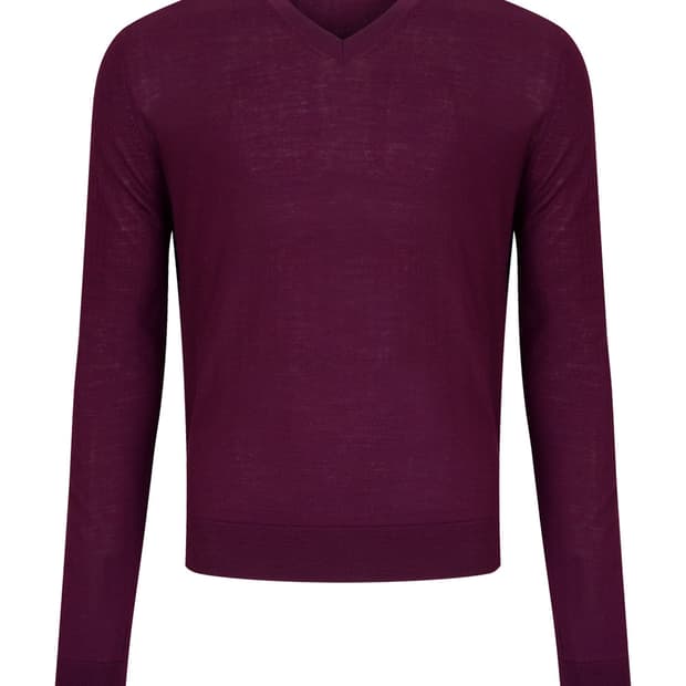 리젤서비스 SHALLOW V-NECK KNIT (BURGUNDY)