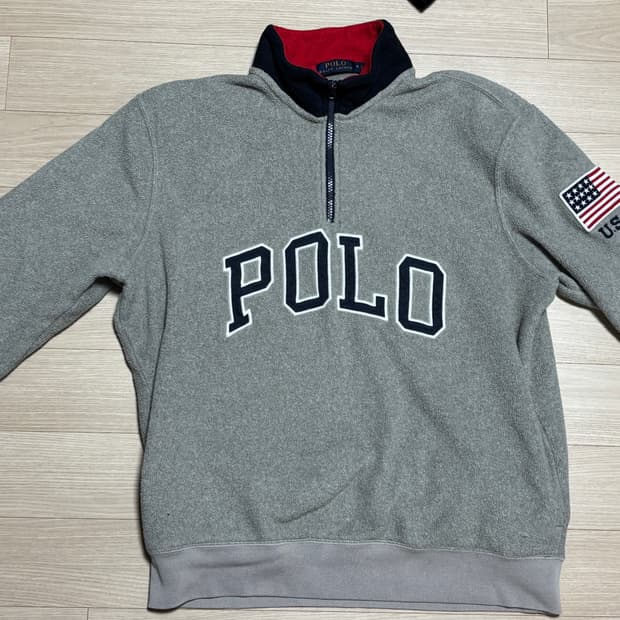 폴로 성조기 반집업 후리스